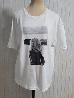 Mint Velvet x Brigitte Bardot Photo Graphic Tee White Size L EUC